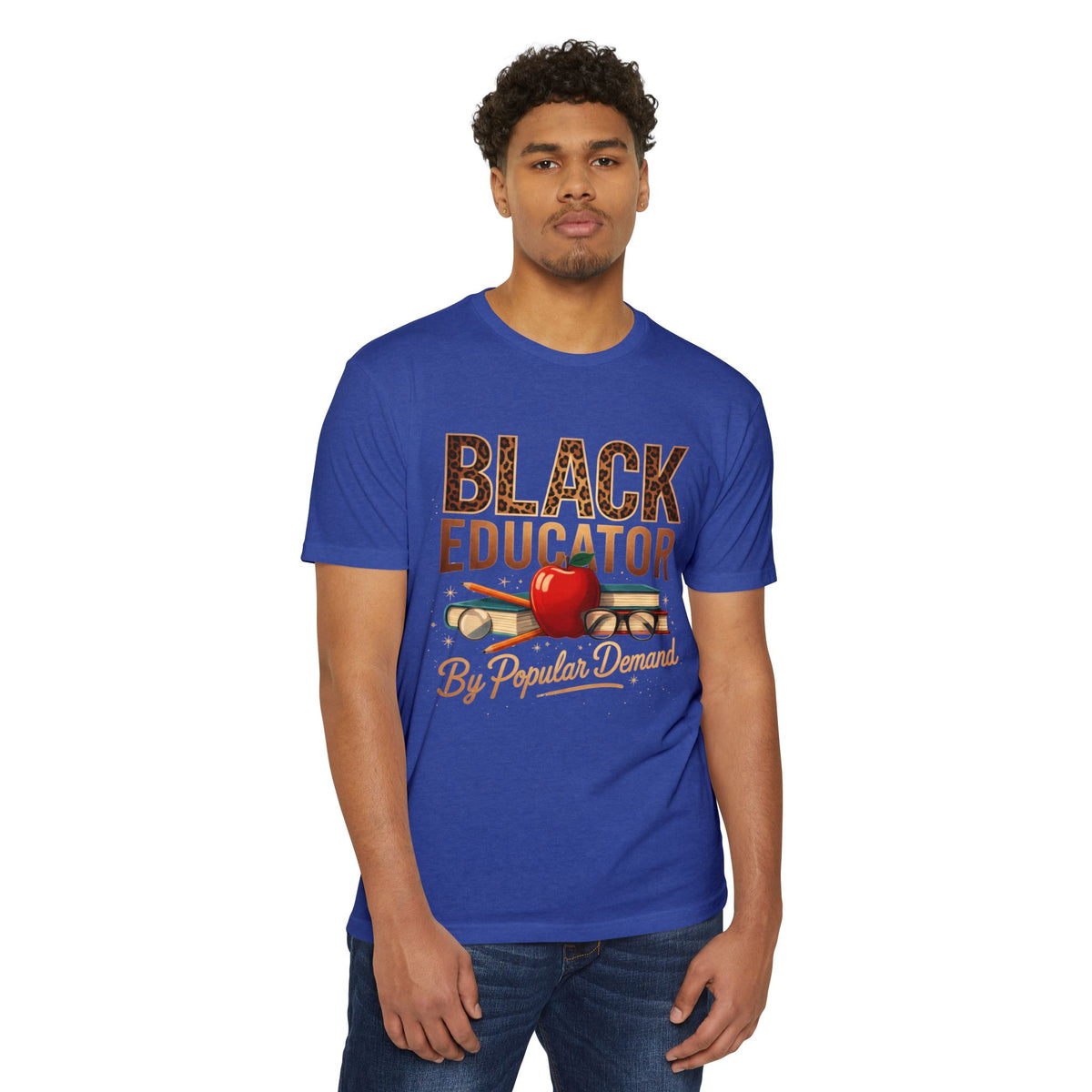Black Educator T-Shirt — "By Popular Demand" Retro Apple School Tee