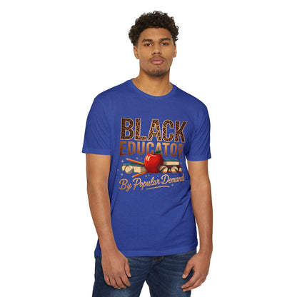 Black Educator T-Shirt — "By Popular Demand" Retro Apple School Tee