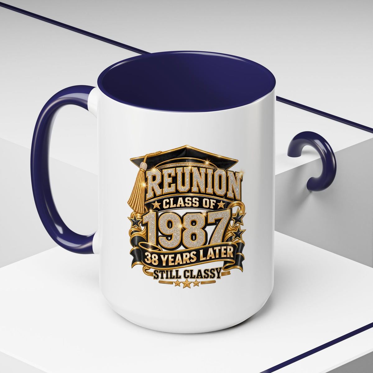 Class of 1987 Reunion Coffee Mug — 38 Years Later, Still Classy Accent Mug
