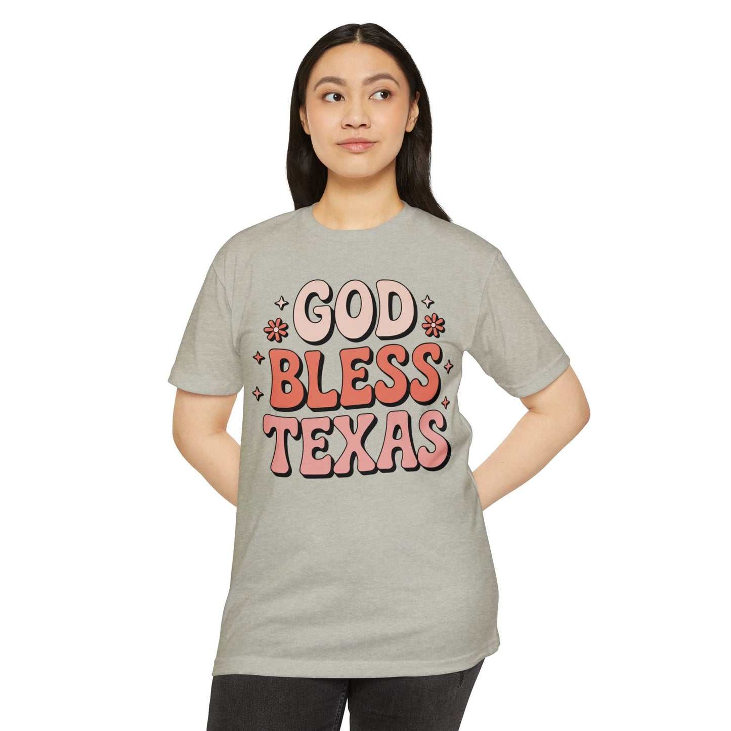 God Bless Texas T-Shirt — Retro Floral State Pride Tee