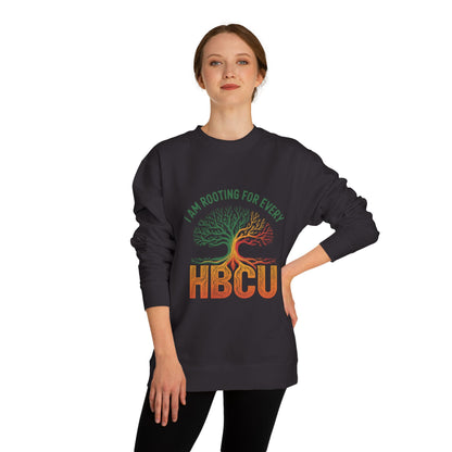 HBCU Pride Crewneck Sweatshirt — "I Am Rooting For Every HBCU" Tree Design