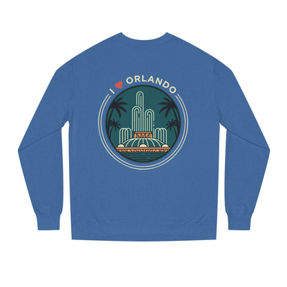 Orlando Fountain Crewneck Sweatshirt — Retro Palm Tree Cityscape