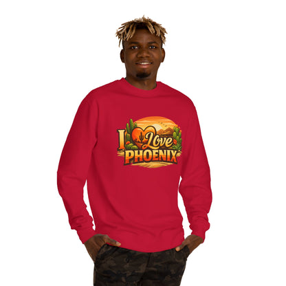 I Love Phoenix Sweatshirt — Desert Sunset Graphic Crewneck