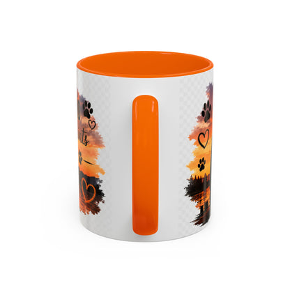 Dog Lover Coffee Mug - "A True Friend Leaves Paw Prints on Your Heart" Accent Mug (11/15oz)