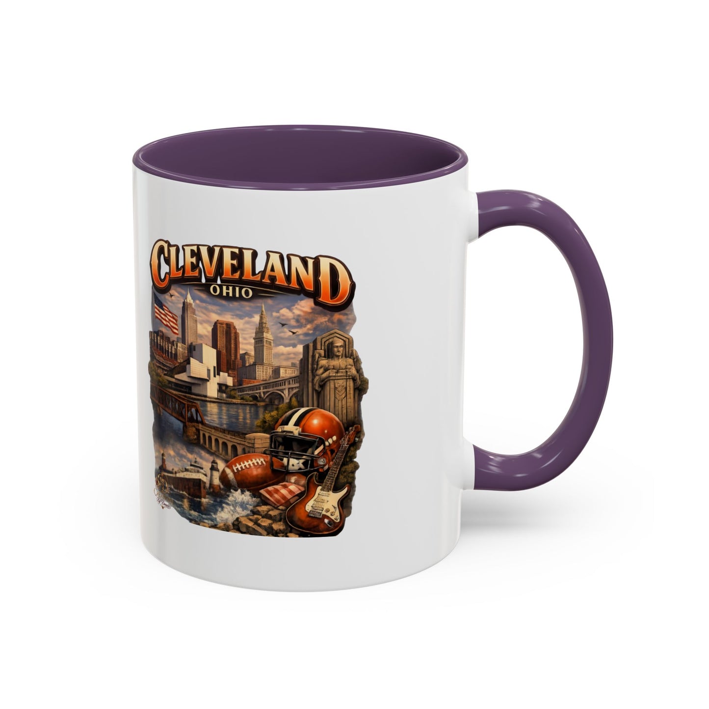 Cleveland Ohio Vintage Football Accent Coffee Mug (11/15oz)