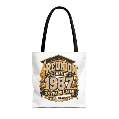 1987 Class Reunion Tote Bag — "Reunion Class of 1987: 38 Years Later Still Classy"