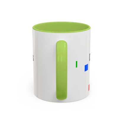 Accent Coffee Mug — 'Different Not Less' Pride-Inclusive Color Block Design (11/15oz)