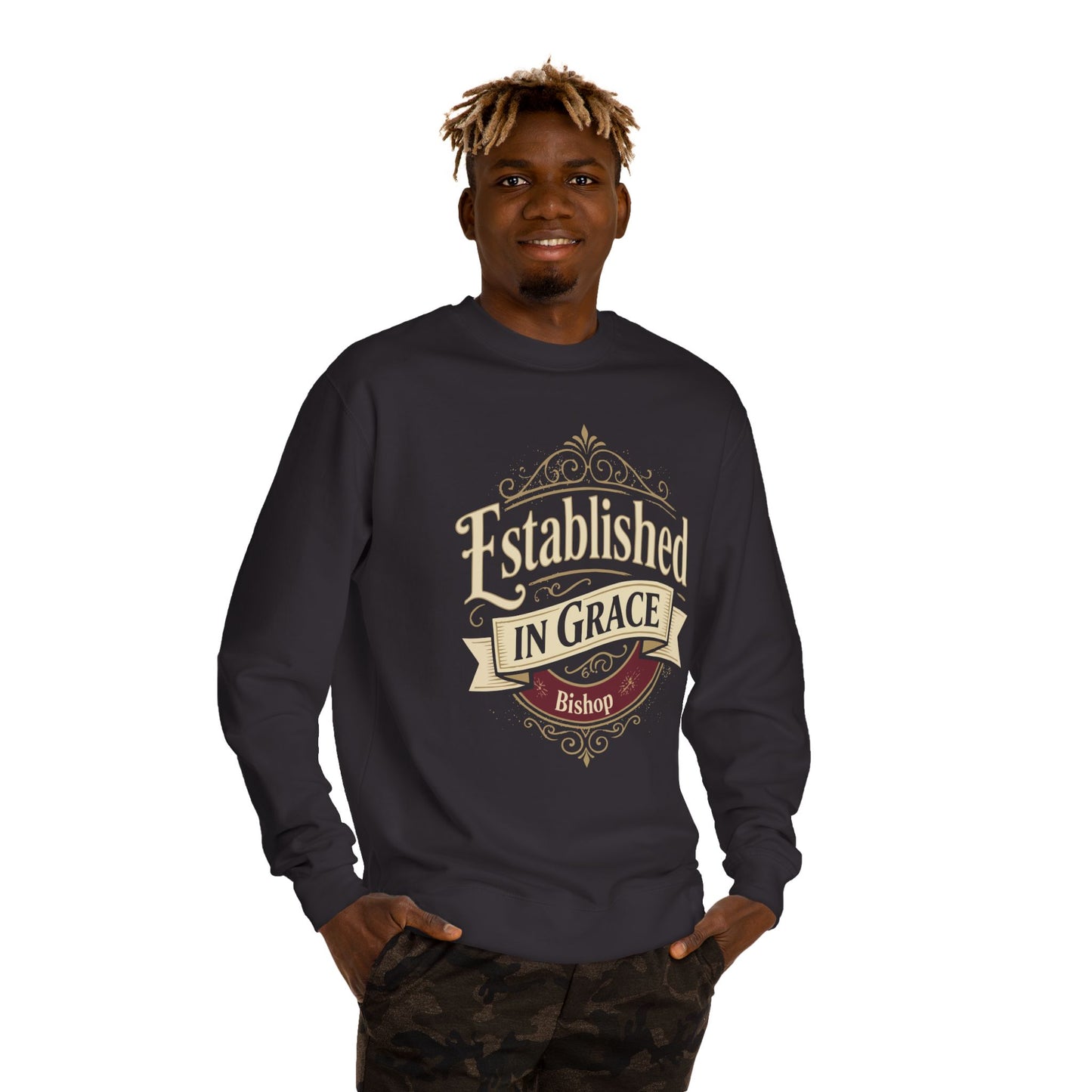 Established in Grace Sweatshirt — 'Established in Grace' Vintage Faith Crewneck