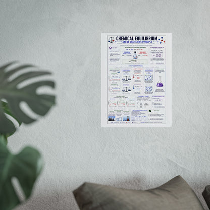 Chemical Equilibrium Educational Poster — Le Chatelier’s Principle Fine Art Print