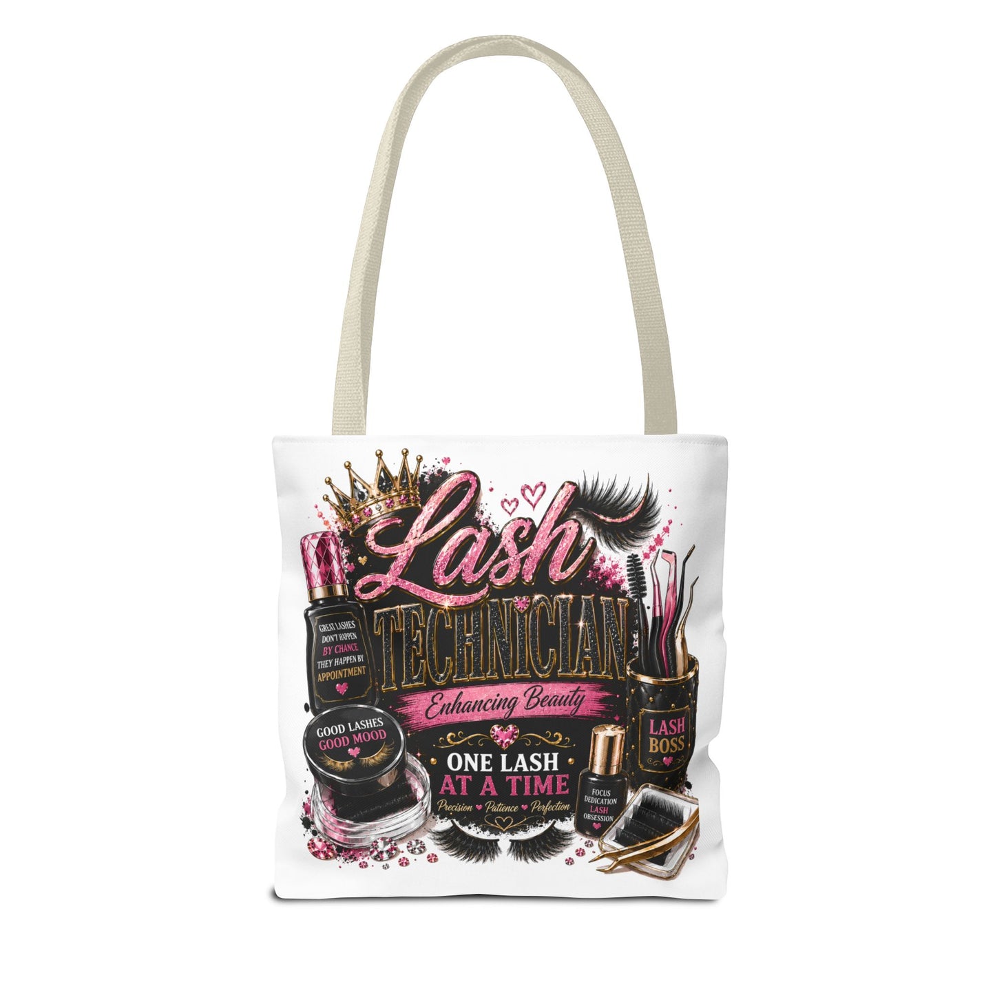 Lash Technician Tote Bag – 'One Lash at a Time' Beauty Cosmetics Canvas Tote
