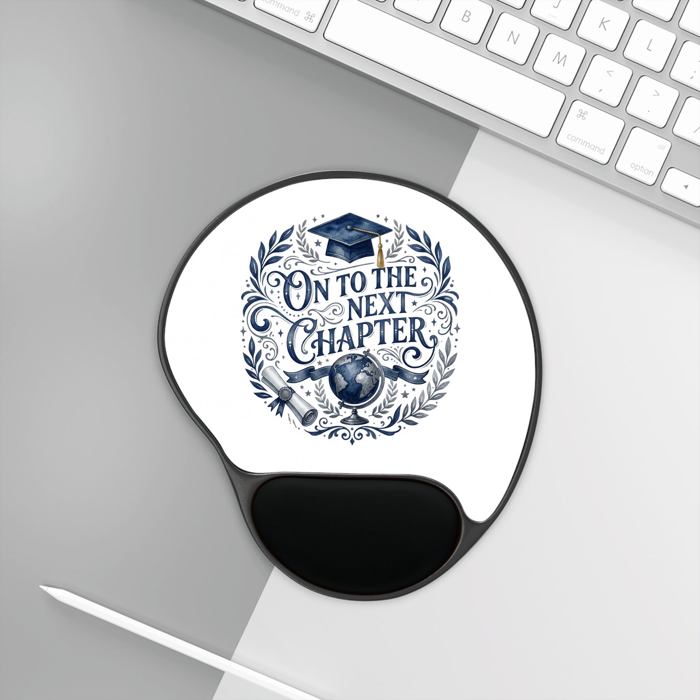 Graduation Mouse Pad with Wrist Rest — "On to the Next Chapter" Design