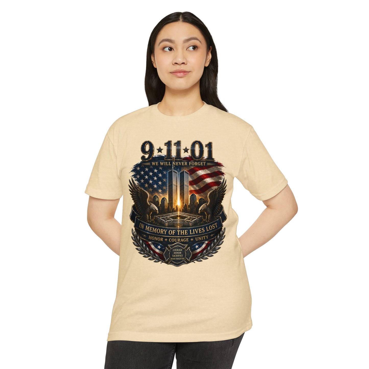 9/11 Memorial T-Shirt – "We Will Never Forget" Tribute Tee
