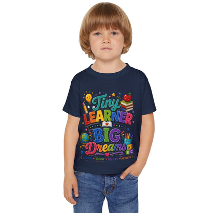 Toddler T‑Shirt — “Tiny Learner Big Dreams” Colorful Back‑to‑School Tee