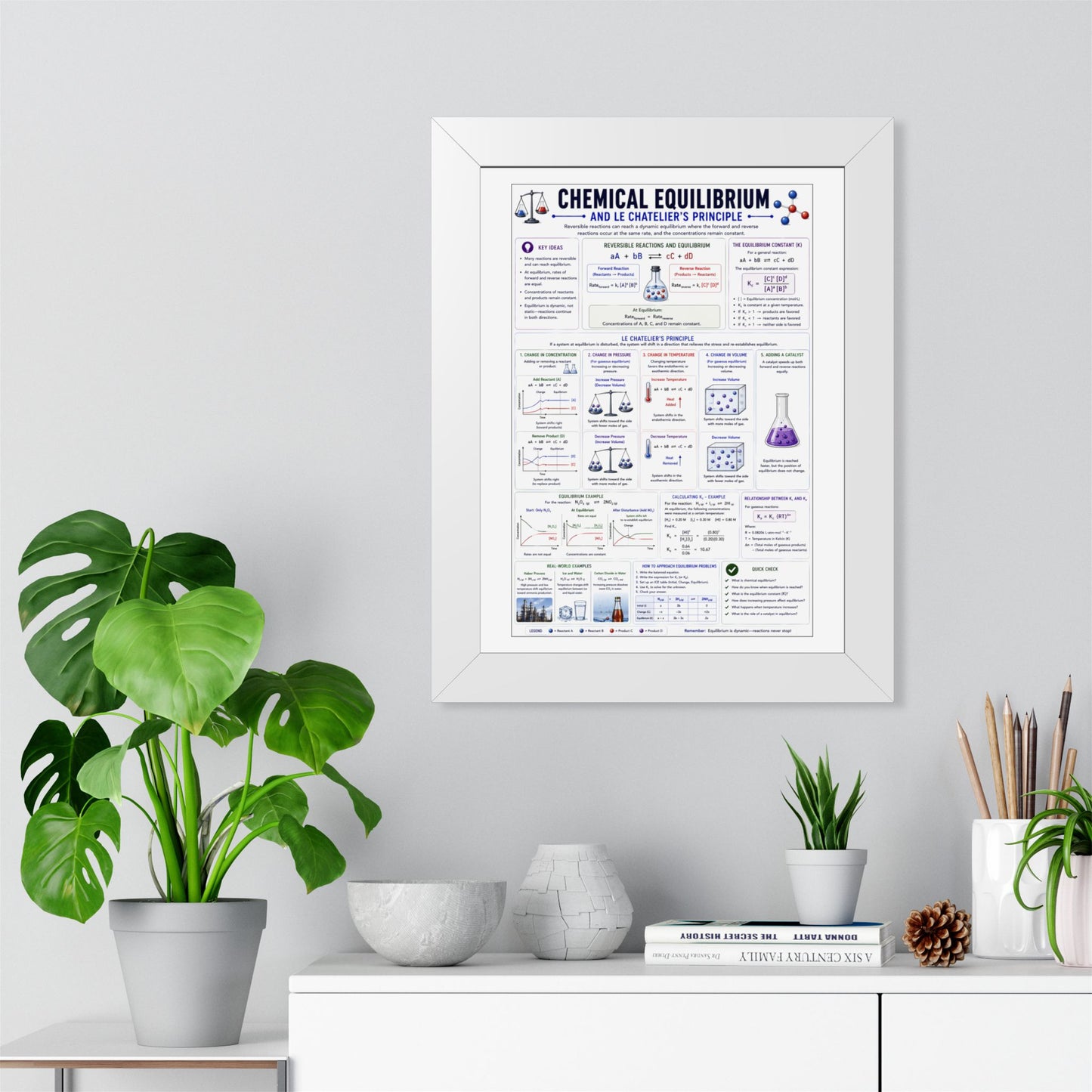 Chemical Equilibrium Poster — Framed Educational Chemistry Print