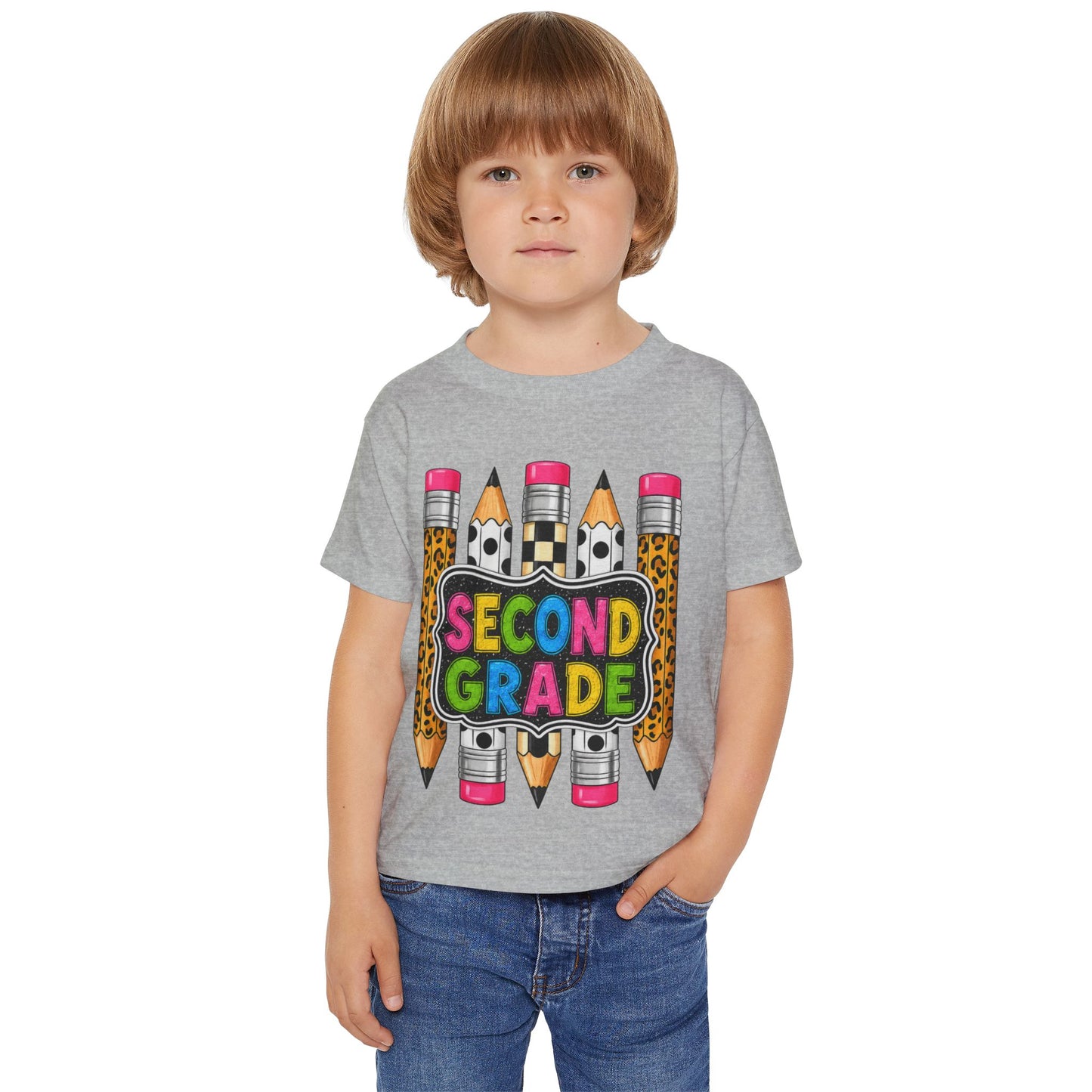 Second Grade Toddler T-Shirt — Colorful Pencils Back-to-School Tee
