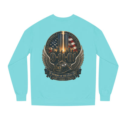 9/11 Memorial Crewneck Sweatshirt — Tribute to Fallen Heroes