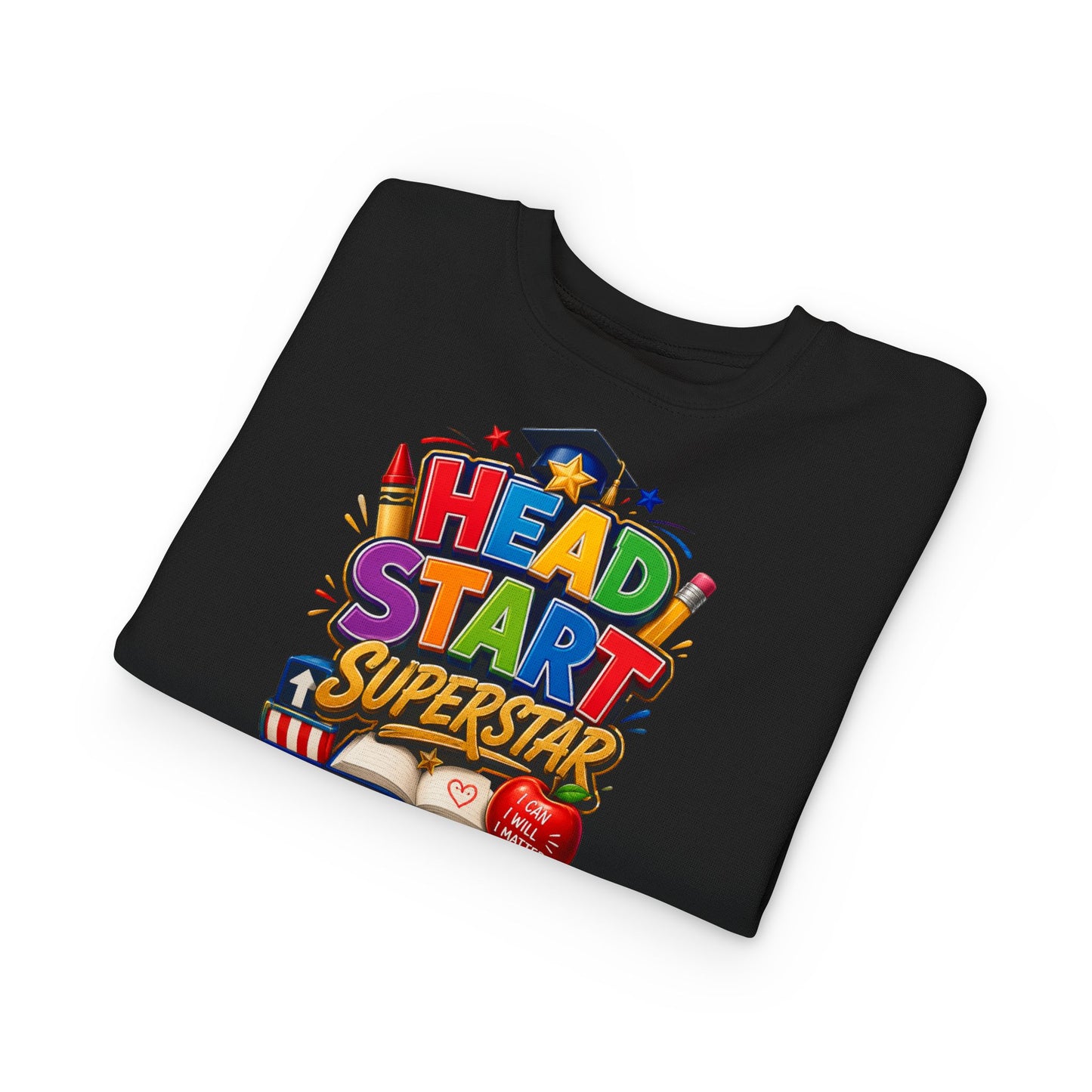 Head Start Superstar Toddler Sweatshirt — Colorful Preschool Graduation Gift