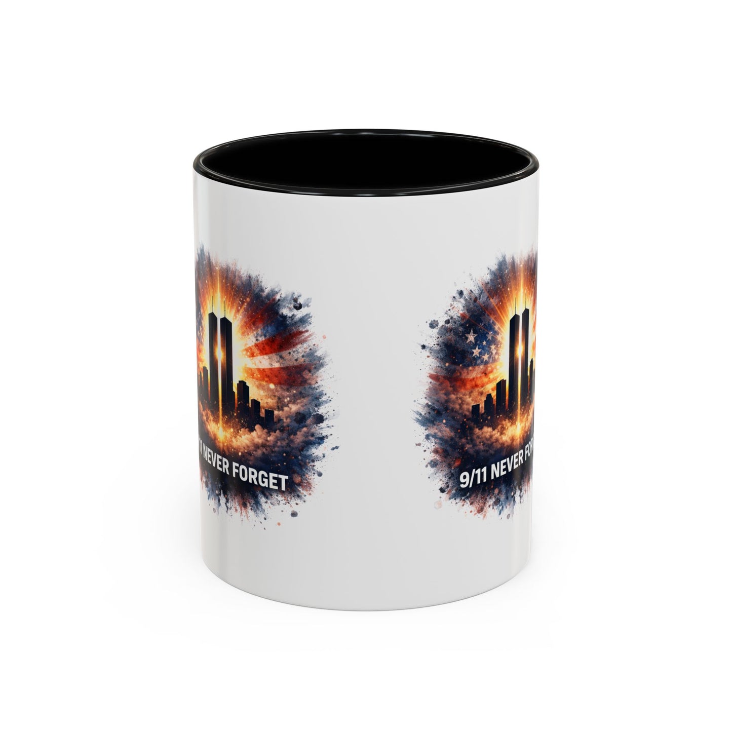 9/11 Never Forget Coffee Mug - Memorial Tribute Accent Mug (11/15oz)