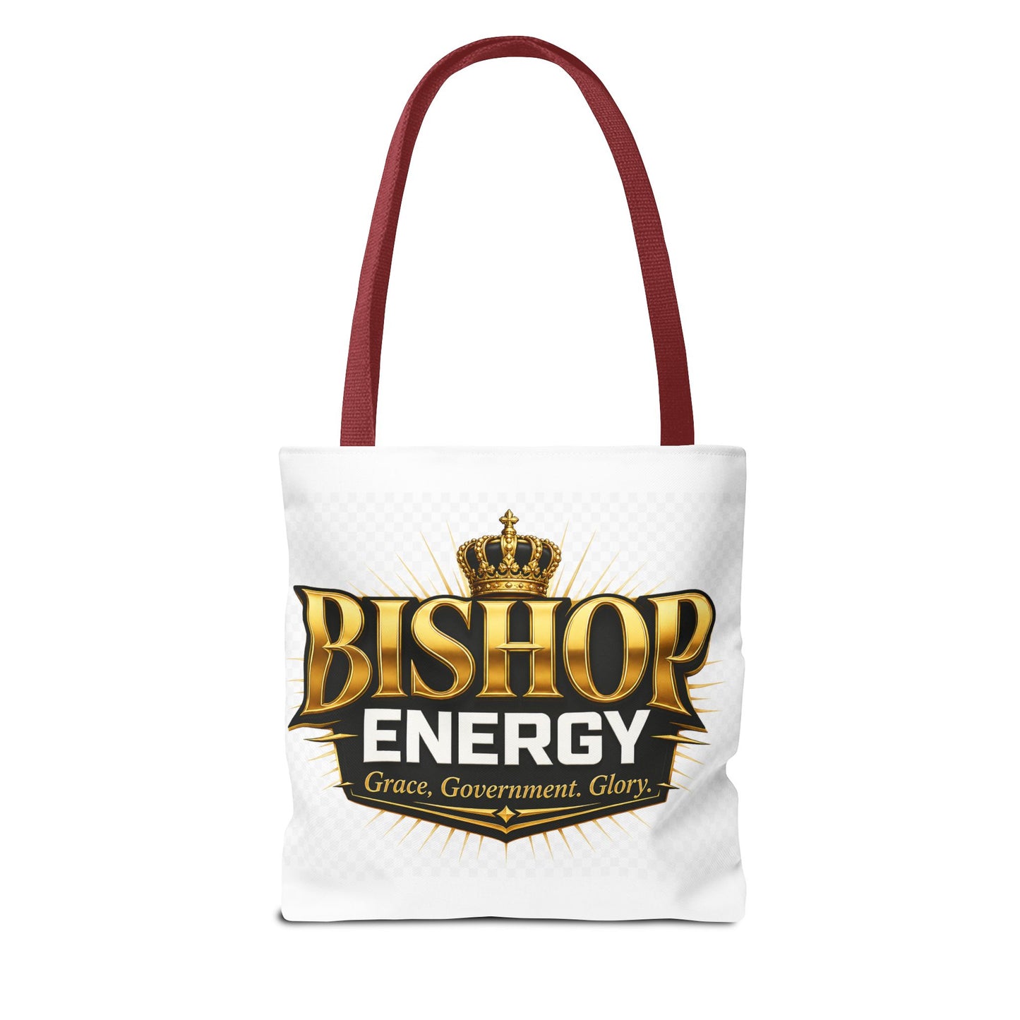 Bishop Energy Tote Bag — Gold Crown Logo Tote for Church Leaders & Faith Events