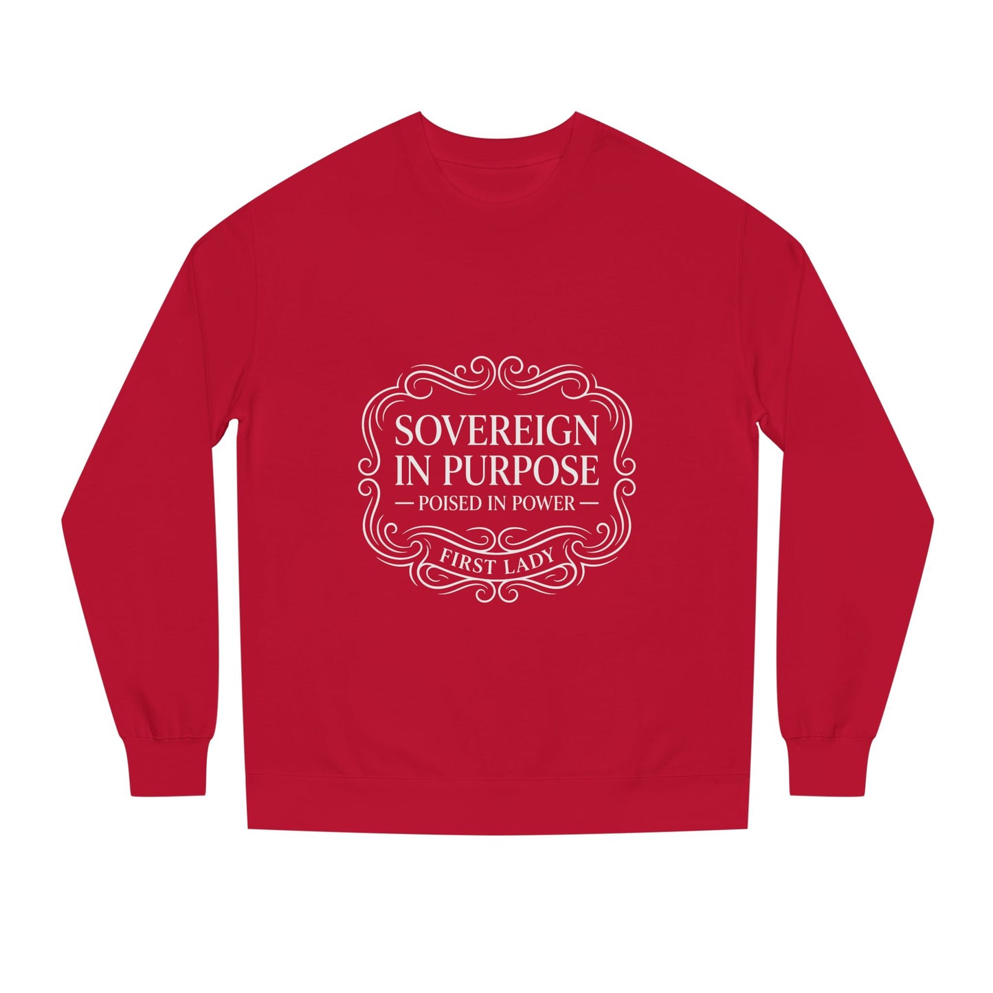 White Crewneck Sweatshirt — Subtle Embossed 'Nowhere to Be Found' Minimal Design