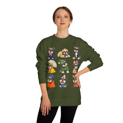 Cute Puppy Grid Sweatshirt — Watercolor Dogs Crewneck