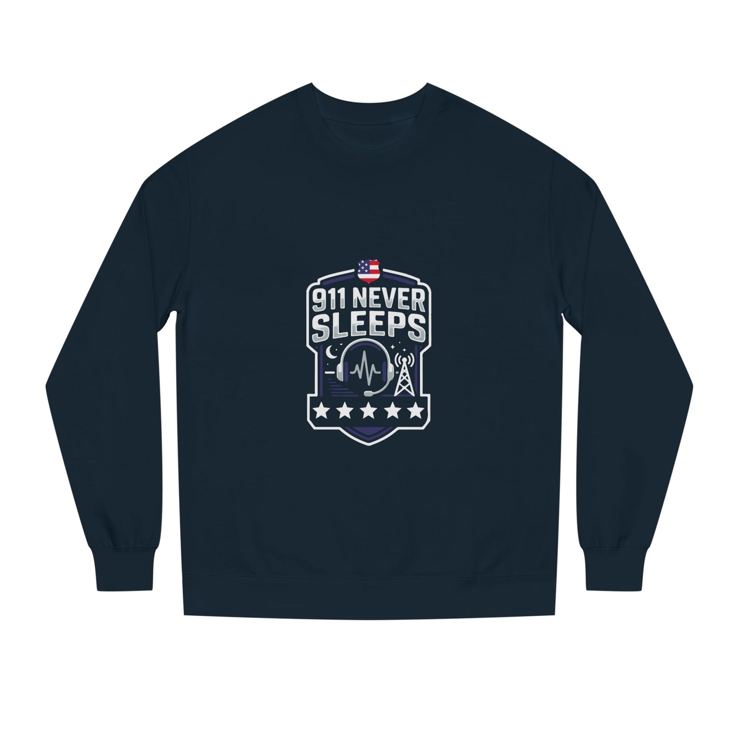 911 Never Sleeps Sweatshirt – Emergency Dispatcher & First Responder Tribute Crewneck