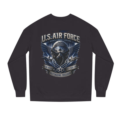 U.S. Air Force Crewneck Sweatshirt — Tactical Skull Wings "Defending Freedom"