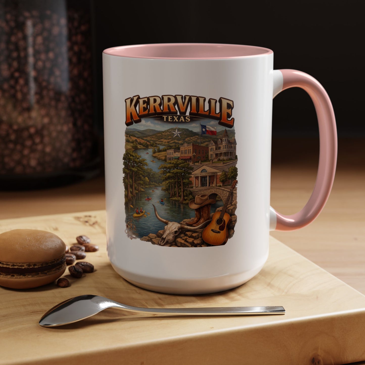Kerrville Texas Souvenir Coffee Mug — Scenic Riverfront Design (11/15oz)