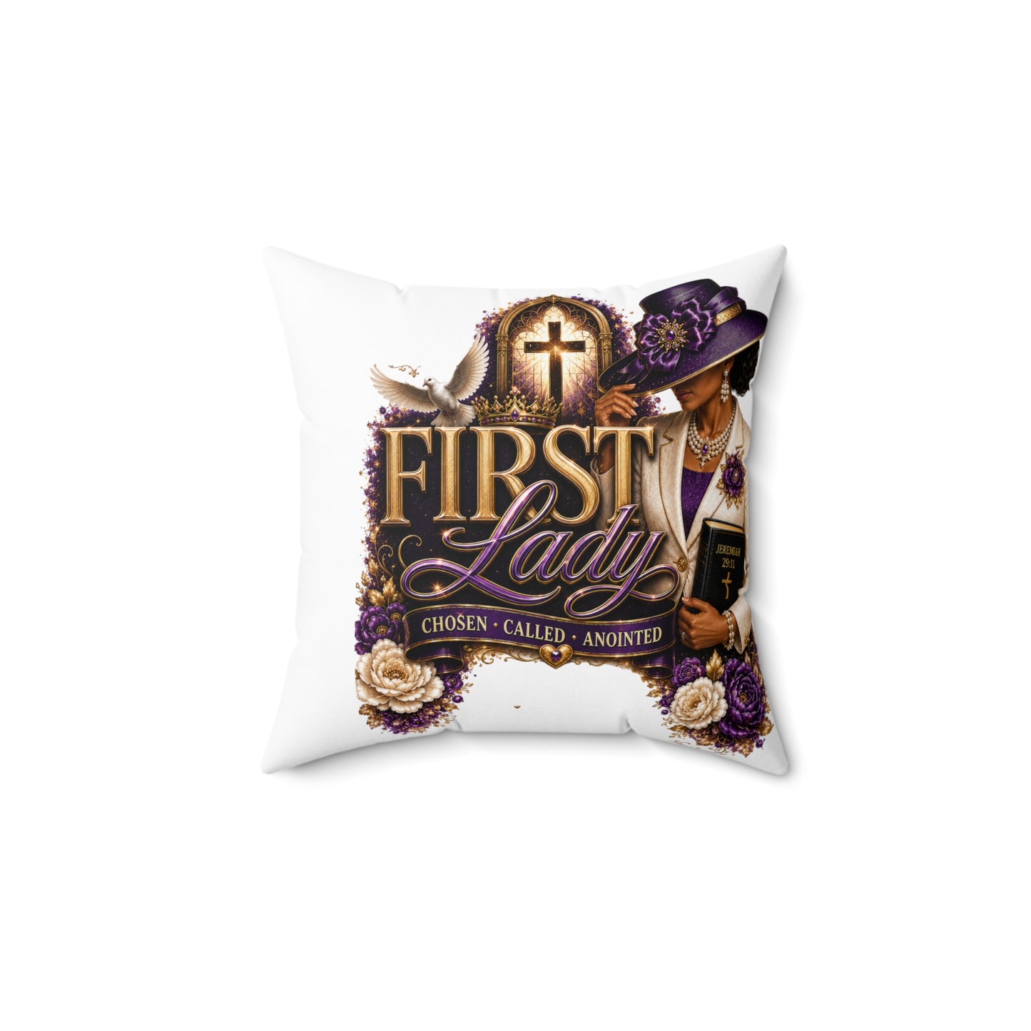 First Lady Decorative Pillow — "First Lady: Chosen • Called • Anointed" Faith Accent Pillow