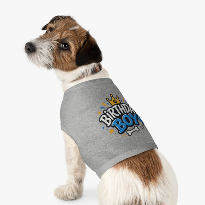 Pet Tank Top - "Birthday Boy" Paw Print Dog Birthday Shirt
