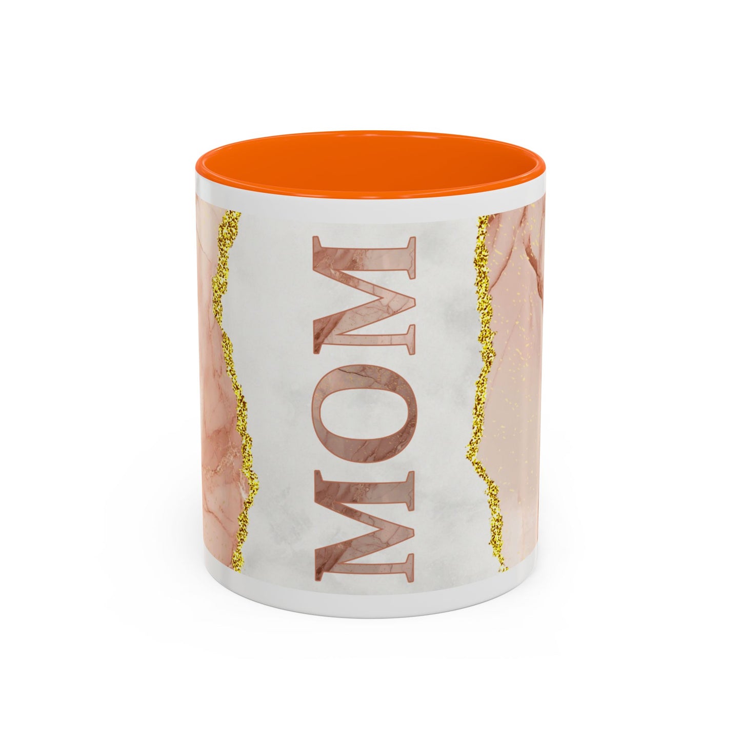 Mom Marble Accent Coffee Mug — Rose Gold & Gold Vein 11/15oz Gift