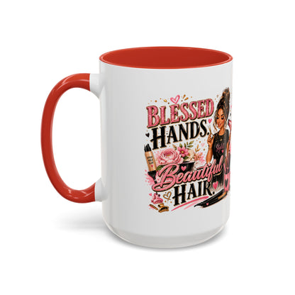 Blessed Hands Beautiful Hair Coffee Mug — Stylist Barber Hairdresser Gift