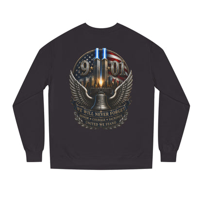 9/11 Memorial Sweatshirt — We Will Never Forget Tribute Crewneck