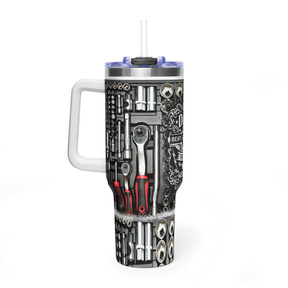 Dad Tools 40oz Vacuum Tumbler — "Dad: Best Man, Myth, Legend" Insulated Travel Mug