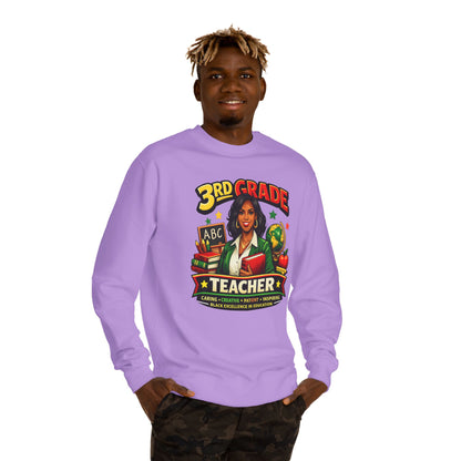 3rd Grade Teacher Sweatshirt – Inspiring Black Excellence Teacher Gift