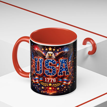 USA Eagle Coffee Mug – Patriotic 1776 Accent Mug (11/15oz)