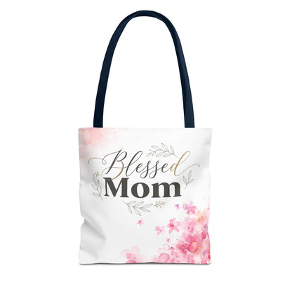 Blessed Mom Floral Tote Bag