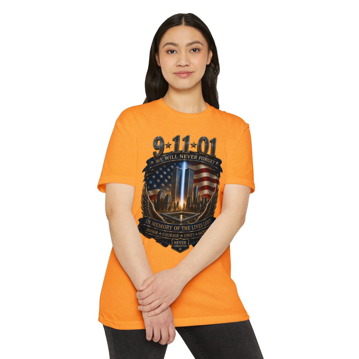 9/11 Memorial T-Shirt — "We Will Never Forget" Tribute Tee