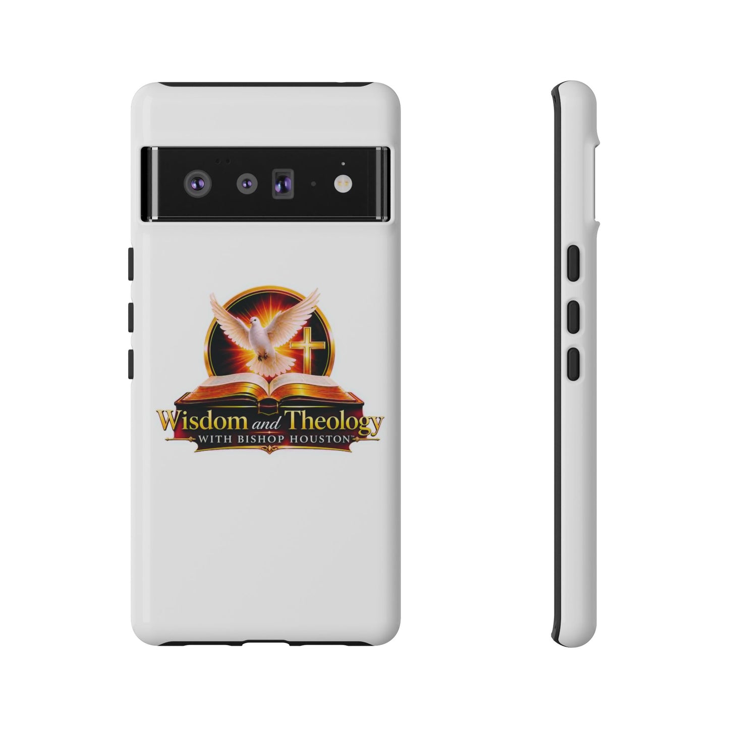 Wisdom and Theology Phone Case — Christian Dove & Cross Protective Tough Case