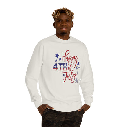 Happy 4th of July Sweatshirt — Patriotic Stars & Fireworks Crewneck
