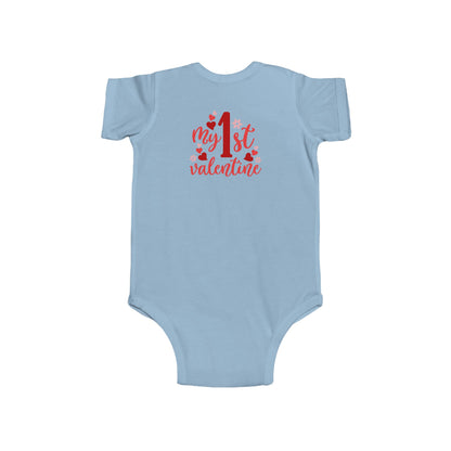 Baby Bodysuit — "My 1st Valentine" Infant Valentine Onesie