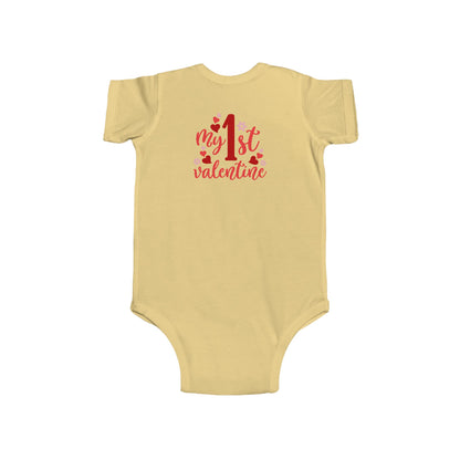 Baby Bodysuit — "My 1st Valentine" Infant Valentine Onesie