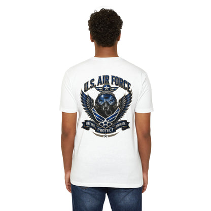 U.S. Air Force Skull Wings T-Shirt — Defend Protect Dominate Military Tee