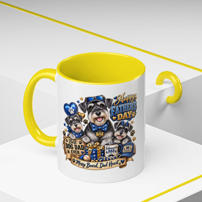 Father's Day Dog Dad Coffee Mug — "Happy Father's Day" Accent Mug (11/15oz)