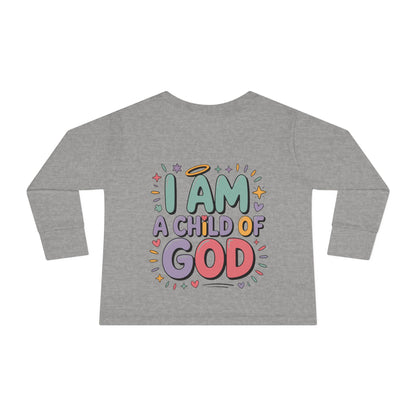 I Am a Child of God Toddler Long Sleeve Tee — Cute Christian Kids Shirt
