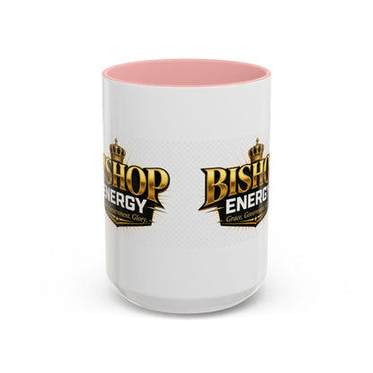 Bishop Energy Coffee Mug — Gold Crown Logo Accent Ceramic Mug (11/15oz)