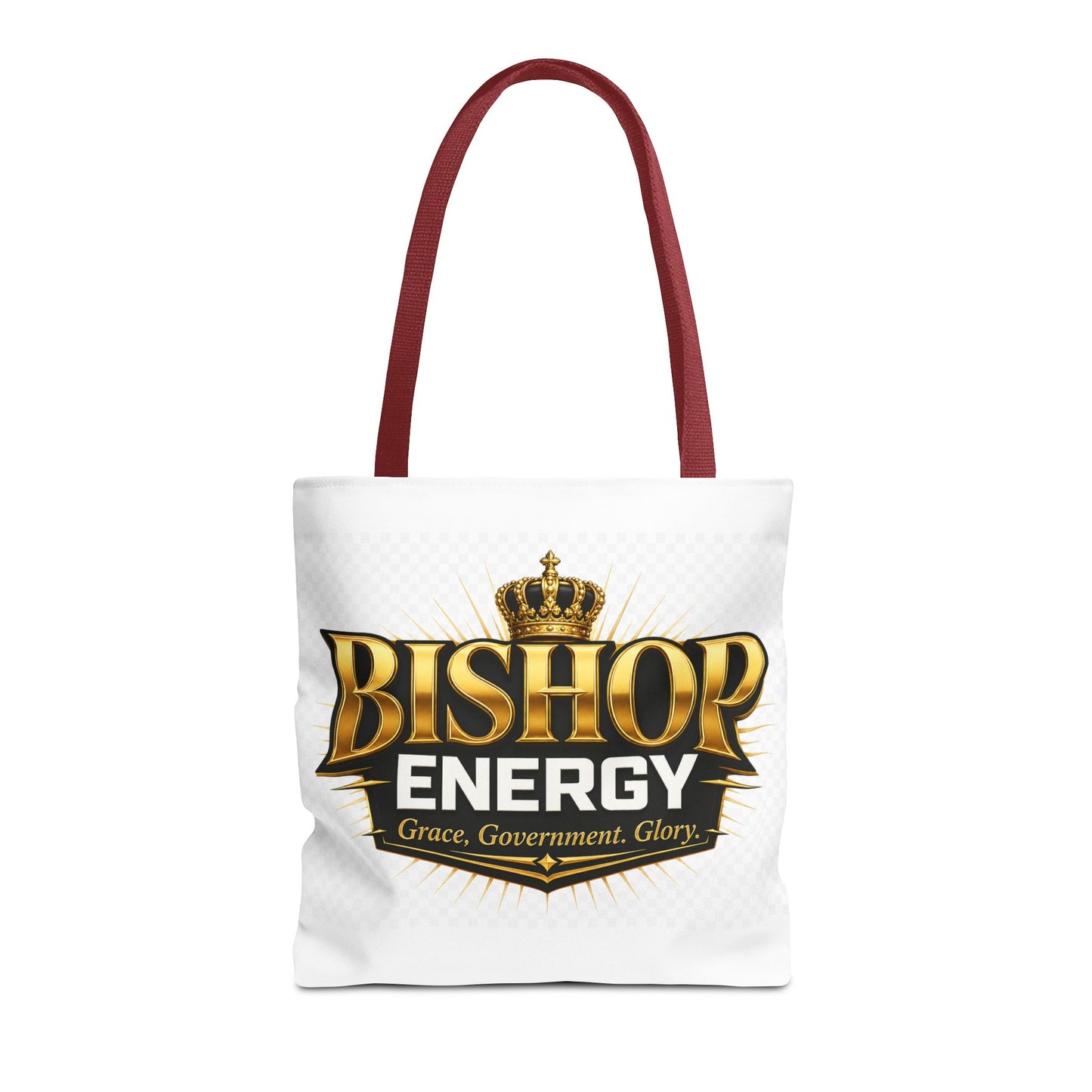 Bishop Energy Tote Bag — Gold Crown Logo Tote for Church Leaders & Faith Events
