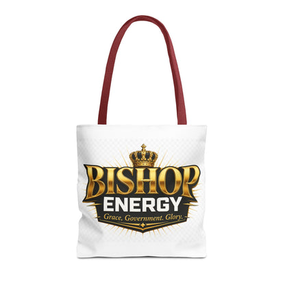 Bishop Energy Tote Bag — Gold Crown Logo Tote for Church Leaders & Faith Events