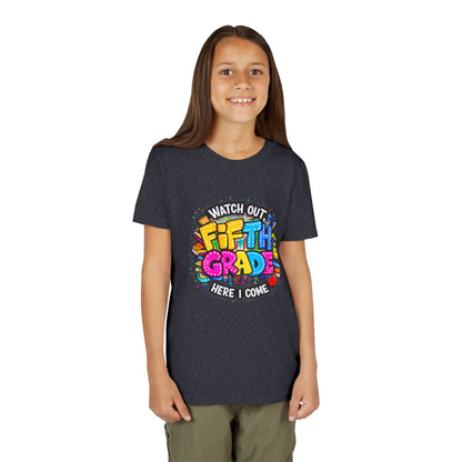 Fifth Grade T‑Shirt for Kids - "Watch Out Fifth Grade Here I Come" Back-to-School Tee