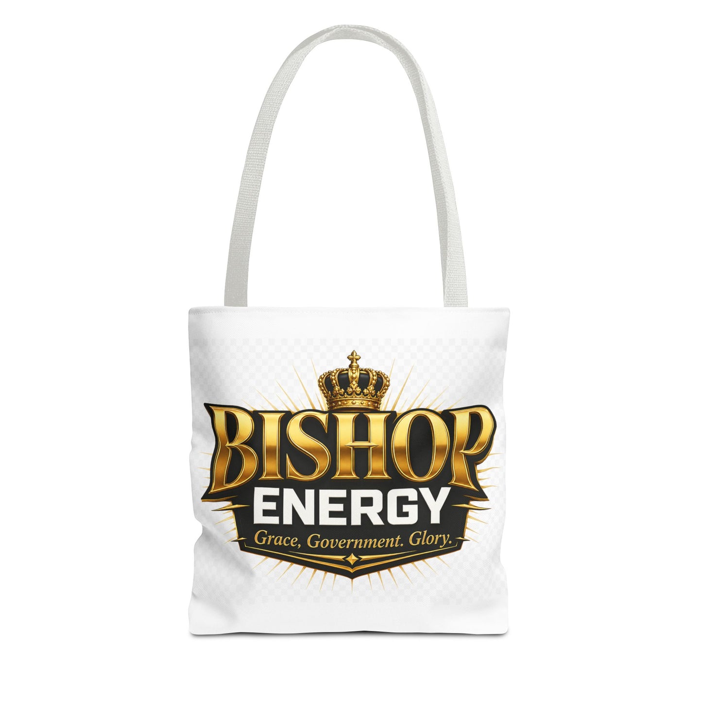 Bishop Energy Tote Bag — Gold Crown Logo Tote for Church Leaders & Faith Events
